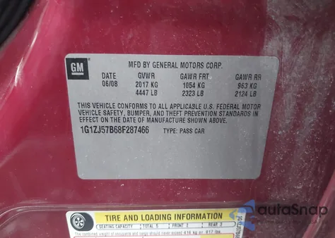 2008 Chevrolet Malibu Lt z USA, uszkodzony, nr VIN 1G1ZJ57B68F287466